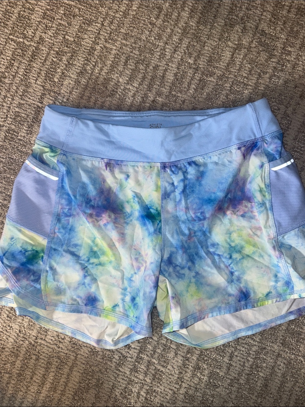 Athleta Girl Record Breaker Shorts 3" Tie Dye Active Athletic 16 XXL gym school